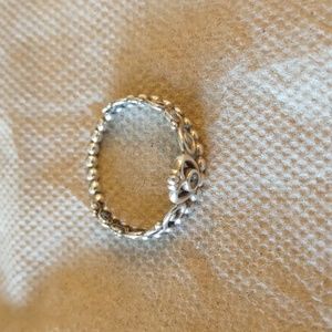 Pandora Princess Tiara Crown Ring Sterling Silver Size 8.5